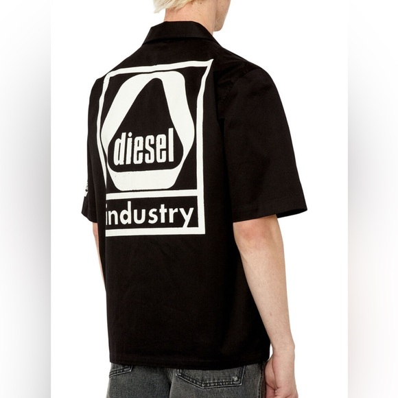 NWT - Diesel Men’s Bowling Shirt with Utility Logo - Size 52 / XL - Picture 3 of 10